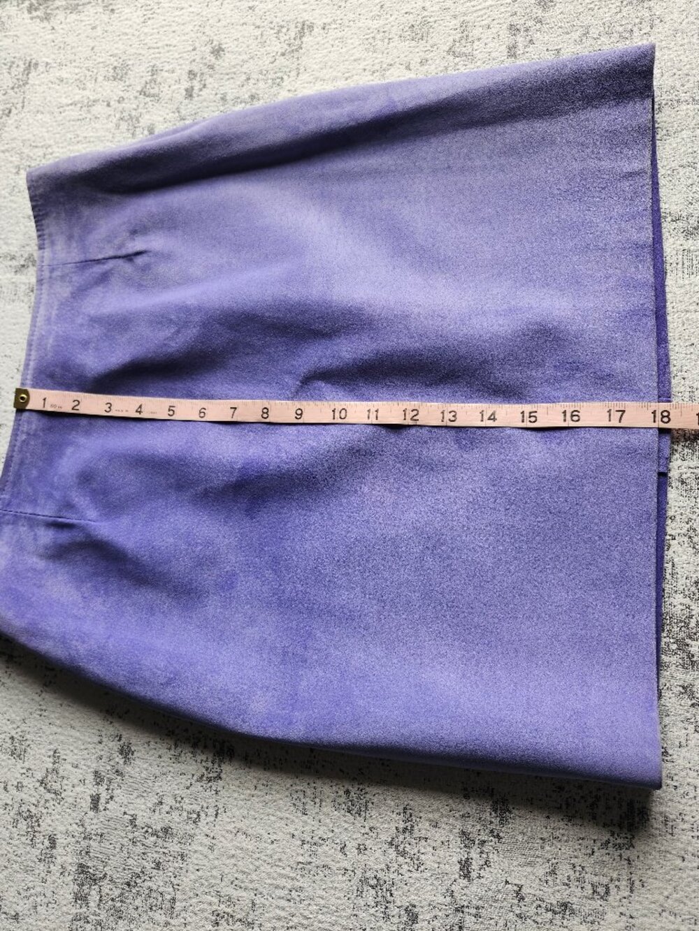 Danier Super Soft Suede Powder Blue Lavender Lined Skirt - Picture 7 of 11